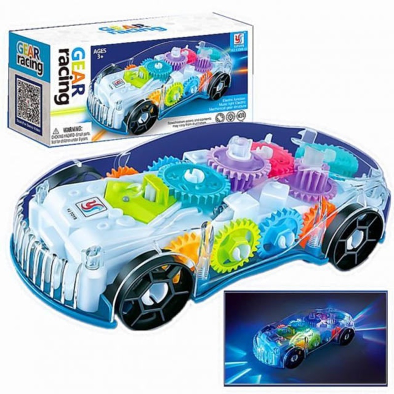 388-65 – TRANSPARENT CAR WITH LED MUSIC AND TRANSPARENT GEARS