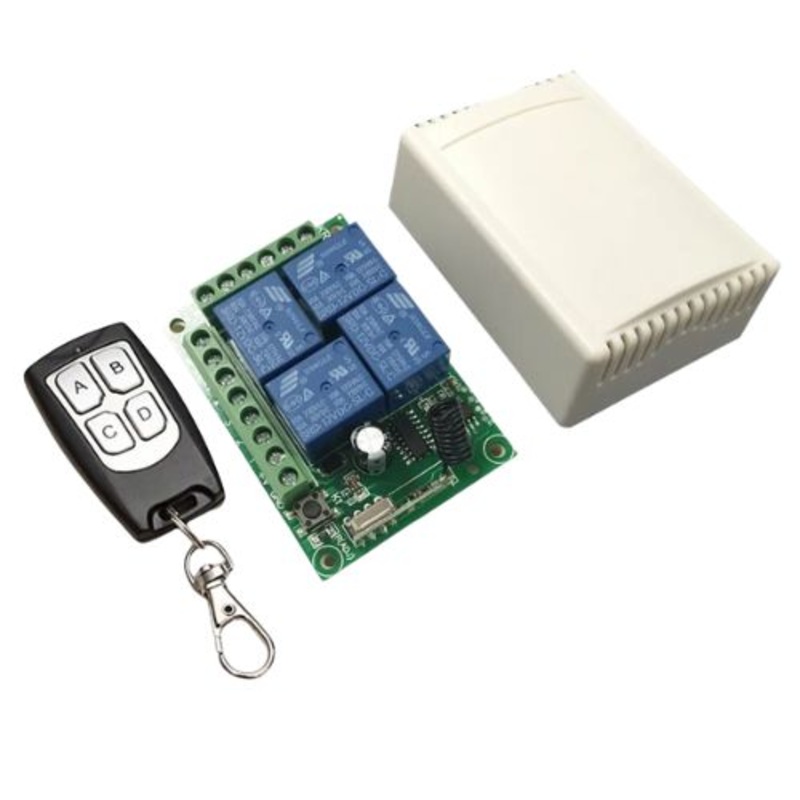 433MHZ 12V 4CH – REMOTE CONTROL 4CH RELAY SWITCH 12V 433MHZ WITH 2 TRANSMITTERS