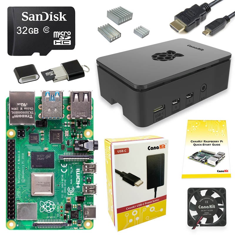 PI4-4GB-STR32F-C4-BLK – RASPBERRY PI4 B STARTER KIT 4GB 32GB PWR SUPP CASE