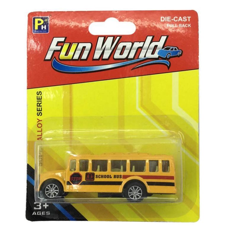 01029 – BUS SCHOOL YELLOW PULL BACK 1:64