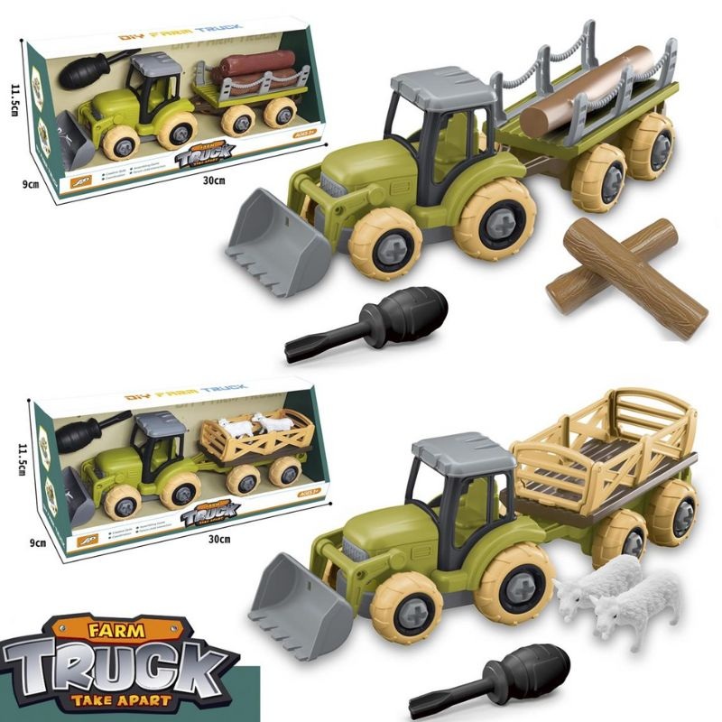 01544 – FARM TRACTOR W/TRAILER ASSORTED 2PC/SET