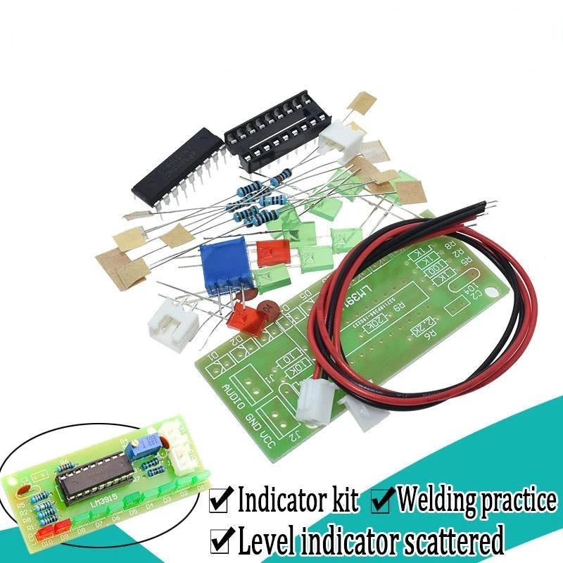 2011-HA2 – LM3915 DC 9-12V 10 LED SOUND AUDIO SPECTRUM ANALYZER KIT