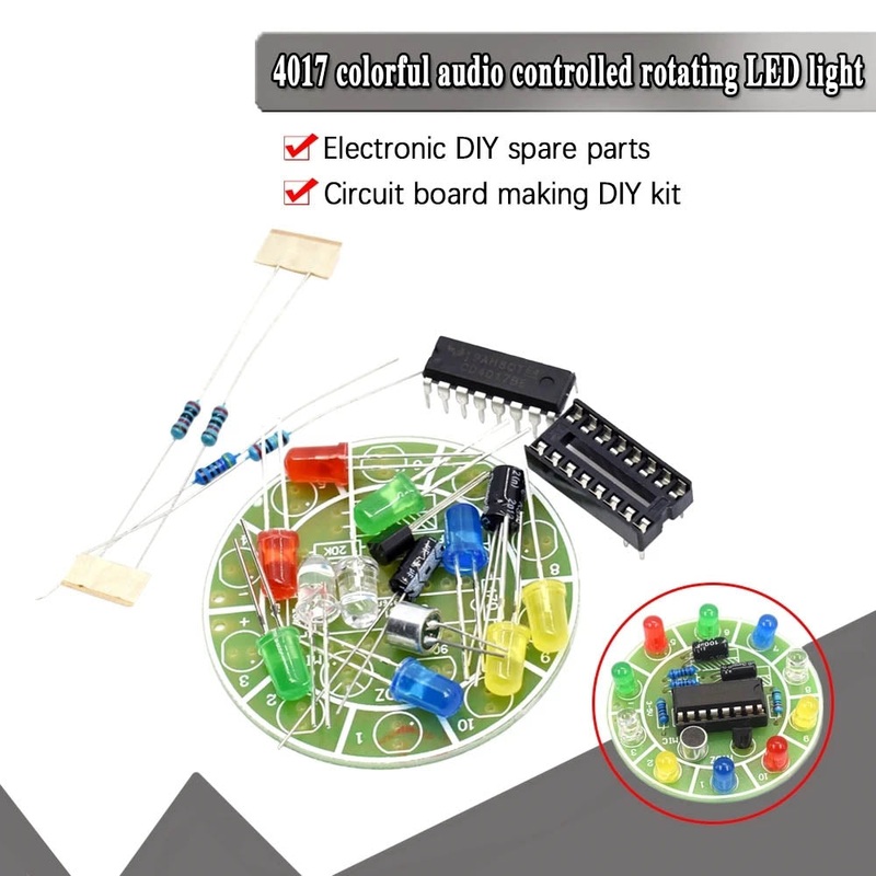 2032-SA2 – CD4017 COLORFUL VOICE CONTROL ROTATING LED LIGHT KIT