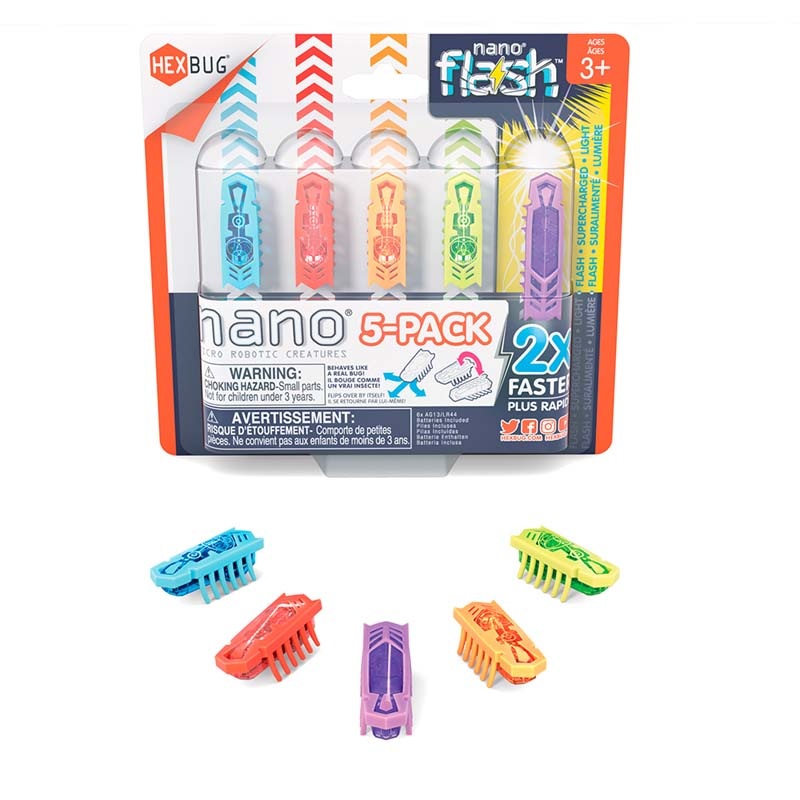 8436068975 – HEXBUG NANO 5-PACK ASSORTED COLOURS WITH LIGHT