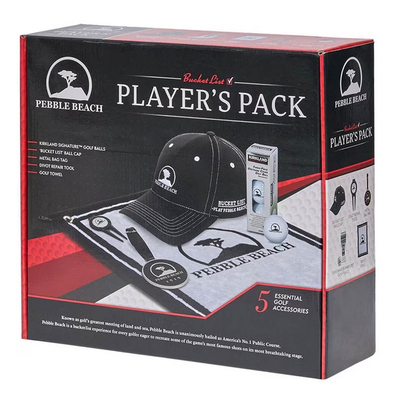 1392405 – PEBBLE BEACH GOLF PLAYER’S PACK GOLF BALLS TOWEL CAP BAG TAG