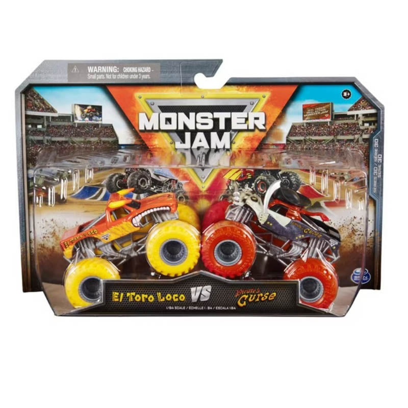 20148542 – MONSTER JAM TRUCKS 1:64 SCALE EL TORO LOCO VS PIRATE’S CUR