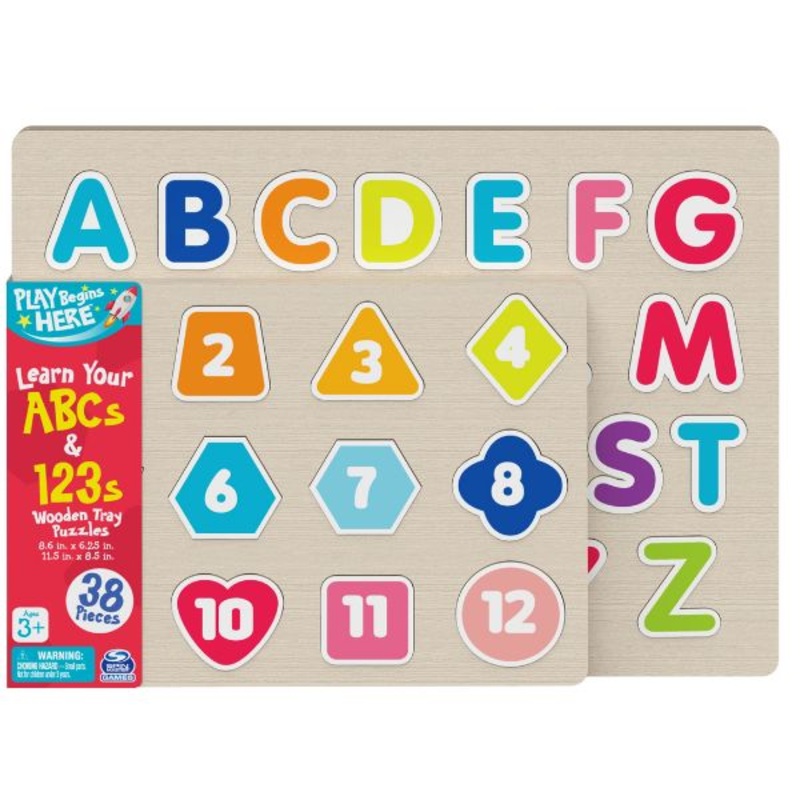 6059544 – CHUNKY WOOD PUZZLE ABC 123 36PCS/SET