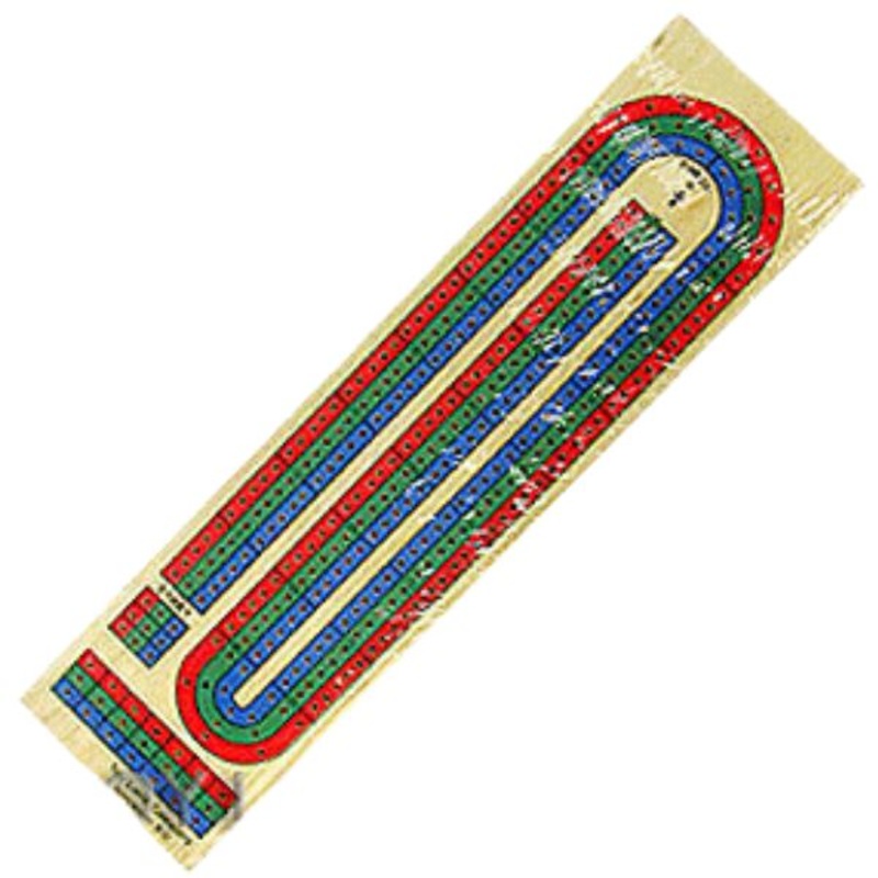V6PCB 118 – WOODEN CRIBBAGE BOARD 15IN INCLUDES 9 PLASTIC PEGS RGB COLO