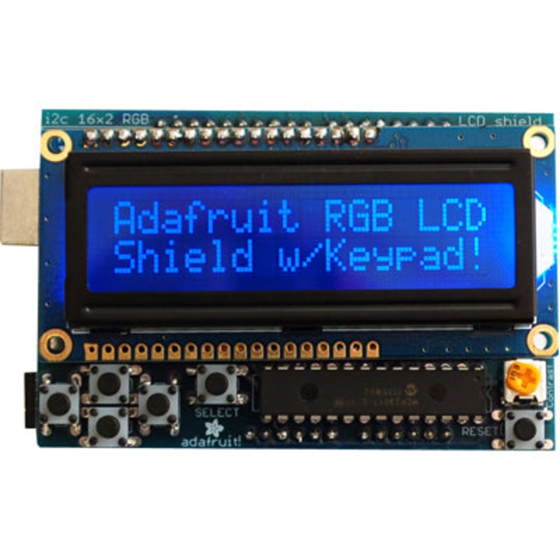 714 – RGB LCD SHIELD KIT 16X2 CHARACTER NEGATIVE DISPLAY