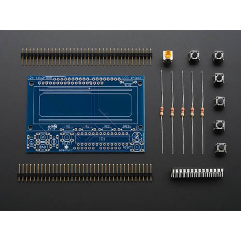 715 – ADAFRUIT 12C CONTROLLED + KEYPAD SHIELD KIT FOR 16X2 LCD