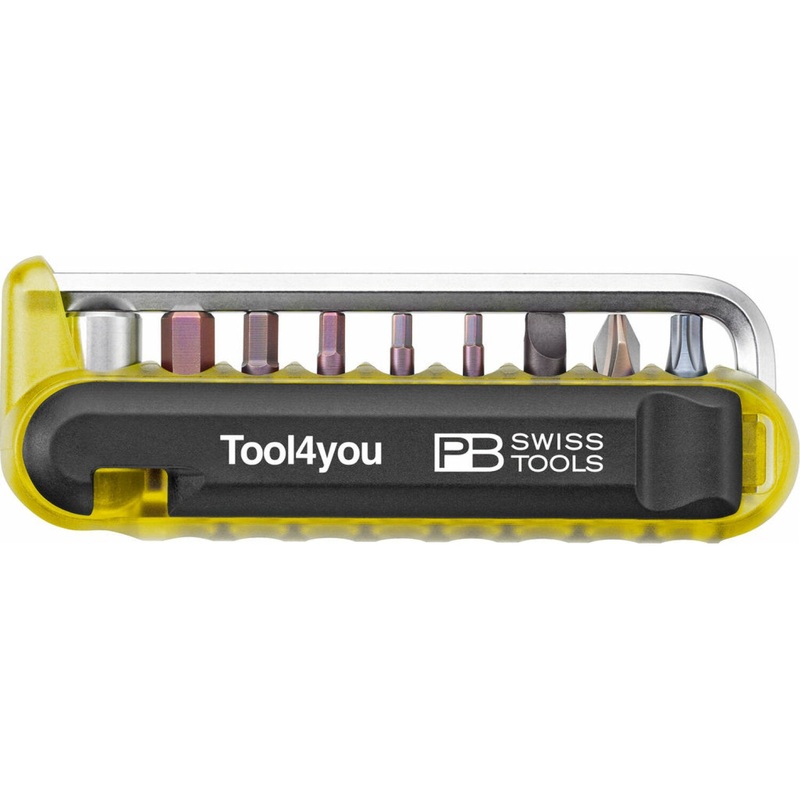 PB Swiss Tools PB 470.Yellow CN BikeTool: Pocket Tool With 9 Screwdriving Tools